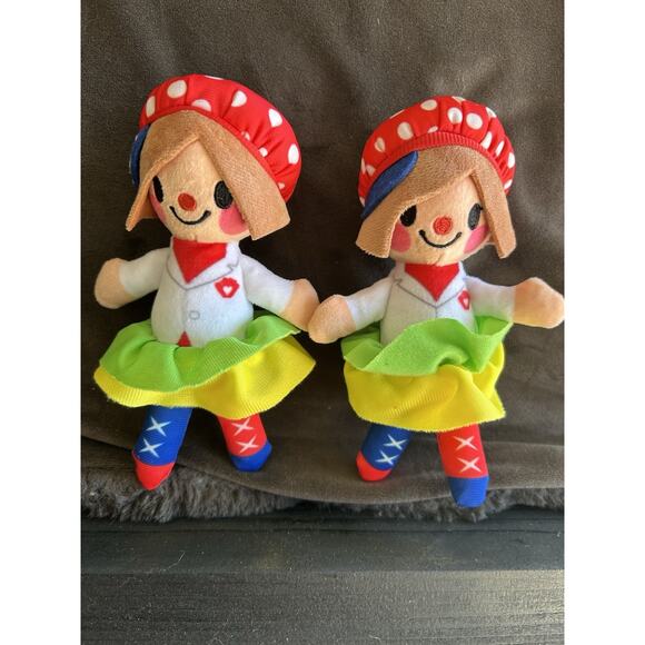 2* Russ Lotsy Dotsy Doll Clown Small 6” two vintage Red Polka Dot Hats 80s Toys - Picture 1 of 8